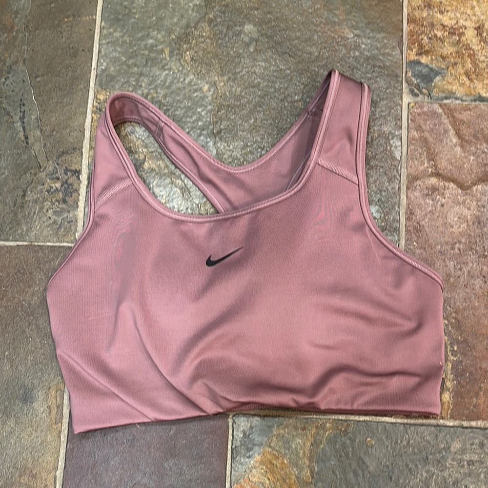 Nike Washed Brown Racerback Sports Bra Moisture-Wicking